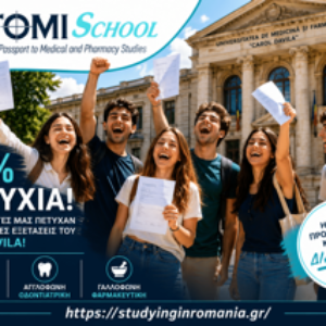 100% Επιτυχία για τους μαθητές της TomiSchool στις εισαγωγικές εξετάσεις του Πανεπιστημίου Carol Davila